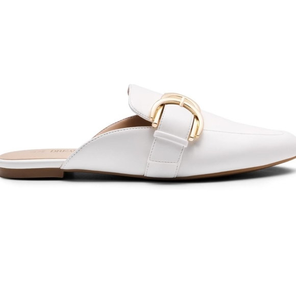 Dream Pairs Women's White Pointed Toe Flat Slip On Mules Size 9 - Picture 14 of 16